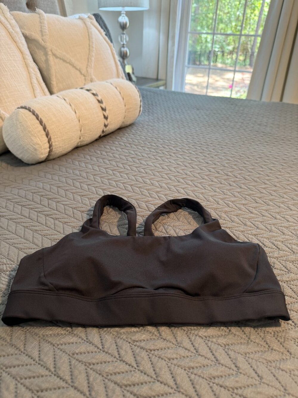 Athleta Women's Black Interval Sports Bra Size Large A-C Cups